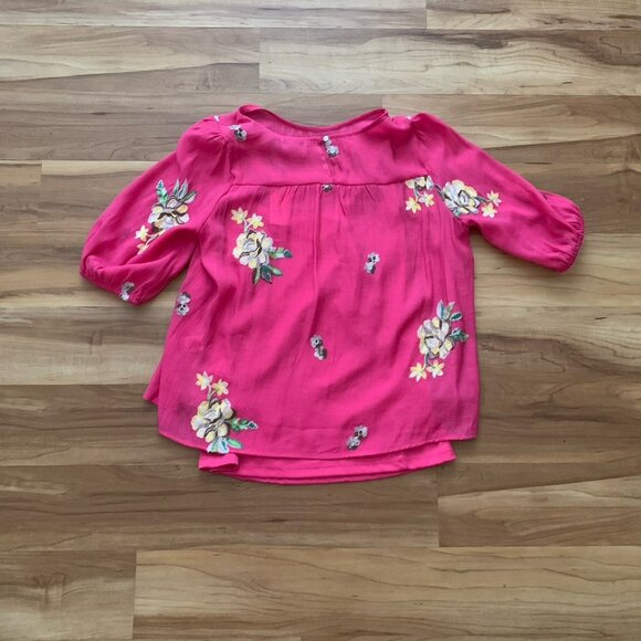 Figueroa and Flower Top Petite Medium 1/2 Sleeve Pink Floral Removable Cami NWT - Picture 6 of 12